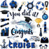 Lounsweer 24 Pcs Graduation Cruise Door Decorations, 2024 Congrats Grad Hat Magnet for Cabin Door, Refrigerator