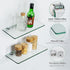 12Inch Set 3, SAYAYO Glass Floating Shelves for Wall, Tempered Glass Shelves for Bathroom, Living Room, Bedroom