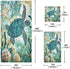Vdsrup Set 3 Vintage Ocean Turtle Towels of Sea Starfish World Map Hand Towel Bath Towel Washcloth Soft Thin Face Guest