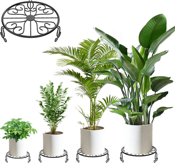 8" 9" 10" 11" 4-Pack Wrought Iron Plant Stands for Outdoor &