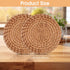 oruola 2pcs Coasters,3.93In Natural Woven Coasters,Rattan Round Wicker Coasters,Boho Coasters Heat-resistant Drink