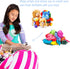 Posh Stuffable Kids Stuffed Animal Storage Bean Bag Chair Cover, Medium 27" - Children's Toy Organizer, Canvas Stripes