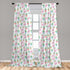Ambesonne Cactus Window Curtains, Flamingos and Sleeping Plants Cartoon Pattern, 2-Panel Set (28" x 63")