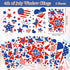 Whaline 9 Sheets 206Pcs 4th of July Window Clings, Patriotic Red Blue White Star Heart Decals