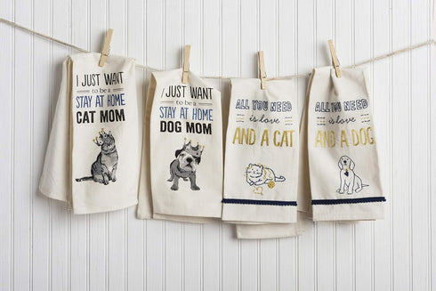 Primitives by Kathy 33139 Screen-Printed Dish Towel - 18 x 26-Inches, Just Want to Be a Cat Mom