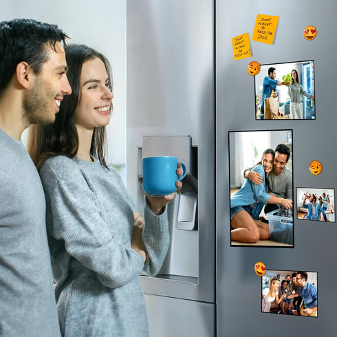 JUZARI 10 Pack 4x6 Magnetic Picture Frames for Refrigerator, Magnetic Photo Sleeves & Pockets