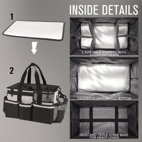 Wearable Cleaning Caddy, Supplies Organizer with Handle & Shoulder Straps for Housekeepers, Under Sink & Car Cleaning