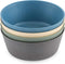WeeSprout Bamboo Kids Bowls, Set of Four 10 oz Kid-Sized Bowls, Dishwasher Safe (Blue, Green, Gray, Beige)
