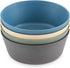 WeeSprout Bamboo Kids Bowls, Set of Four 10 oz Kid-Sized Bowls, Dishwasher Safe (Blue, Green, Gray, Beige)