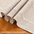 Wracra Rustic Linen Table Runner, 72 inches Long Embroidered Fall Table Runner with Hand-Tassels, Light Coffee, 13"×72"