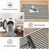 Striped Outdoor Front Door Mat 24"x51", Washable Black and White Rug Runner, Reversible Foldable Doormat