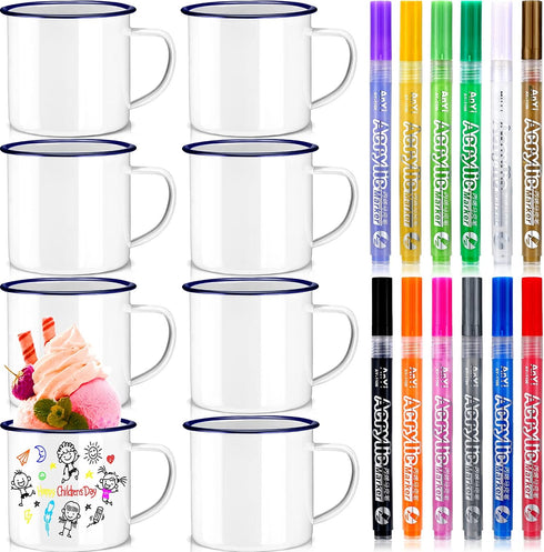 Hoolerry 32 Pieces Painted Mug Decorating Kit DIY Coffee Mug Painting Kit