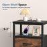 OLIXIS Nightstand with Charging Station, Bedside Tables with USB Ports and Fabric Drawer, Small Night Stand with Open