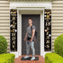 Happy Birthday Cheers to 18 Years Black Gold Yard Sign Door Banner for 18th Birthday Decorations Party Supplies