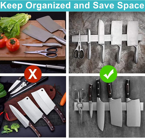 Magnetic Knife Holder for Wall, Magnetic Strip for Refrigerator, Mount Knife Rack Kitchen Utensil Holder, Metal Tool