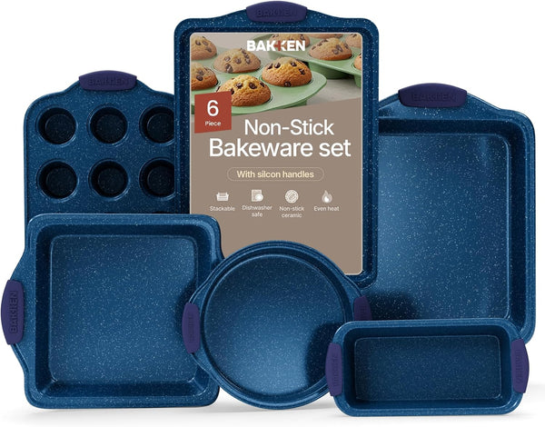 BAKKEN Kitchen Baking Pan Set - Nonstick Coating, Carbon Steel Bakeware Sets