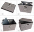 2-Pack Collapsible Storage Bins with Lids, Foldable Fabric Linen Storage Boxes Cube, Gray Closet Organizer (17 x 13 x
