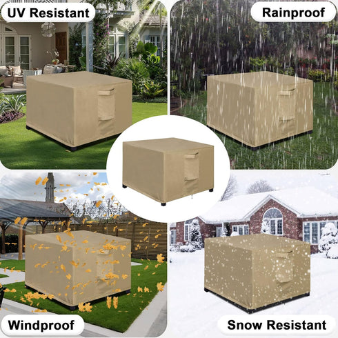 25L 25W 17H Inch, OutdoorLines Outdoor Waterproof Patio Ottoman Covers - Square UV-Proof Patio Side Table Cover
