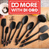 DI ORO Silicone Spatula Set, 3pc, Rubber Kitchen Spatulas for Baking, Cooking, & Mixing, Black