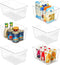 Vtopmart Clear Plastic Pantry Organizer Bins, 6 PCS Food Storage Bins with Handle for Refrigerator, Kitchen, Freezer