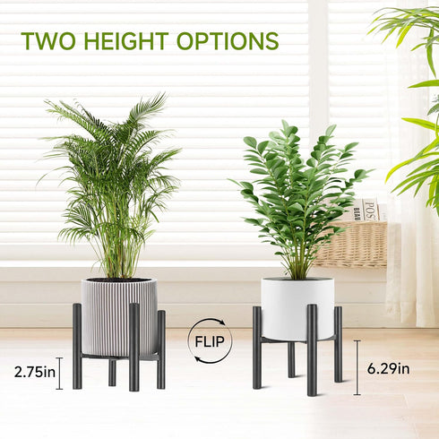 8 -13 Inch NSYOOMH Adjustable Metal Plant Stand Black, Fits Heavy Duty Flower Pots Holder - Floor Single Plant Stands