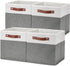 Temary 4 Pack Cube Storage Bins, 11×11 Fabric Storage Baskets with Handles, Collapsible for Shelf