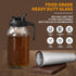 Cold Brew Coffee Maker Pitcher, 32oz Thick Glass Mason Jar with Spout Lid, Stainless Steel Filter for Iced Brew Coffee