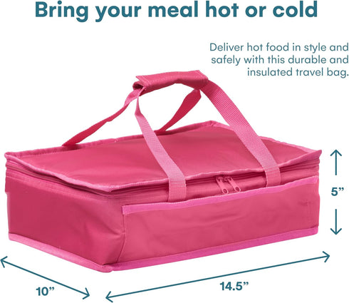 Dawhud Direct Insulated Casserole Carrier Bag - Food Transport Carrier for Hot or Cold Dishes - Thermal Travel Bags