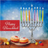 Ner Mitzvah Silver Plated Candle Menorah, Fits Standard Hanukkah Candles, 7.25" High x 6.5" Wide