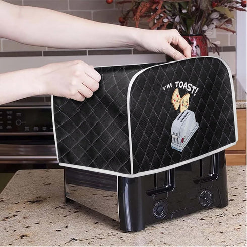 Cartoon Toaster Pattern Dust Cover, Portable & Foldable Kitchen Oven Cover with Top Handle, Great Gift for Women