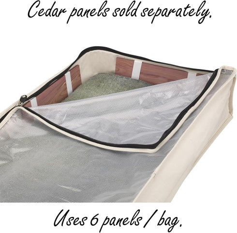 Household Essentials Cotton Canvas Under Bed Storage Bag for Clothing and Linen, Natural