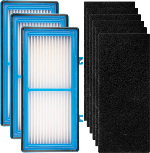 (9 Pack) 3 HEPA Filters + 6 Carbon Booster Filters Compatible With Holmes AER1 Type Total Air Filter, HAPF30AT And