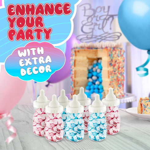 Baby Bottles for Baby Shower Game - 24 Pcs Clear Plastic Mini Bottles for Fun Bottle Chug Game