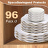 Imperius Set of 96 Felt Plate China Storage Containers - Thick Premium Soft Dish Storage Dividers - 24-10", 48-6",