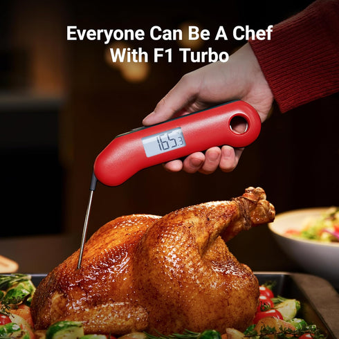 Professional Meat Thermometer Digital, 3X Faster Instant Read, NIST Certified Accurate, Waterproof, Auto-rotating