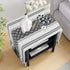 48 Inches yuboo Black and White Striped Table Runner Farmhouse Style, Modern Short Woven Coffee Table Runner Long