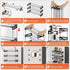 3 Tier Narrow Shoe Rack with Hook and Loop Sticky Adhesive Strips Shoe Shelf for Wall Mounted Slim Shoe Rack Space