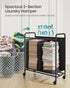 2-Section URLS210B01 SONGMICS Laundry Sorter, Laundry Hamper with Wheels, Rolling Clothes Hamper Cart with Large