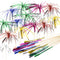 Penta Angel Foil Firework Cupcake Toppers, 50Pcs 9 Inch Multicolor Cake Cocktail Food Fruit Drinks Picks for Party