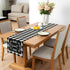 90 Inches (13x90) Buffalo Plaid Linen Table Runner Black and White Checkered Table Runners Long - Heat Resistant