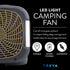 O2COOL Treva 10 Inch Portable Fan with LED Lights - Battery Powered 2-Speed Camping Fan for Outdoors