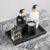 Bathroom Vanity Tray for Counter Bathroom Tray Black Toilet Tank Tray Ceramic Soap Dispenser Tray for Kitchen Rectangle Organizer Tray for Countertop by Lezoroqota