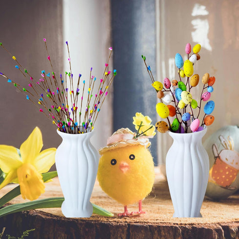 VSHZXFH 33pcs Artificial Spring Floral Stems Spray Vine with Pastel Eggs and Berries - Table Centerpiece Twig Branches