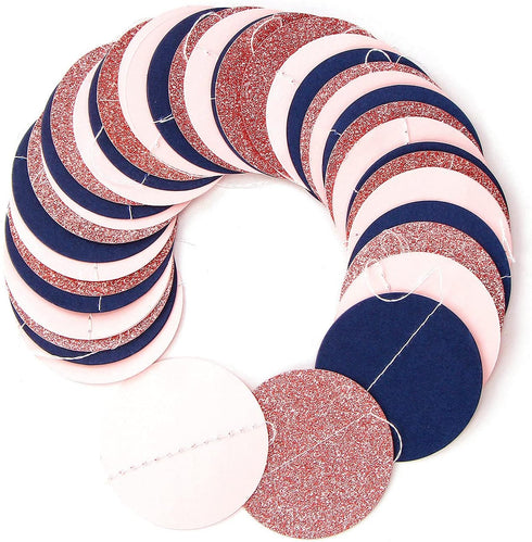 Navy-Blue Pink Rose-Gold Gender-Reveal Decorations, 52FT Party Streamers Garland Backdrop Banner Decor for Baby Shower,