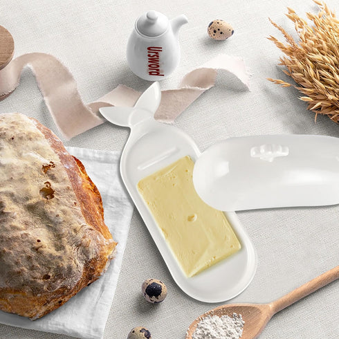 Countertop, Butter Dish with Lid for Cute Whale Design, Ceramic Butter Dish with Handle, Funny Kitchen Decor, Ideal