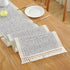 Grey14 x94 Floral Coffee Table Runner for Living Room Kitchen Farmhouse Bordered Dining Table Runner with Fringe