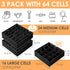 Criusia 3 Pack Closet Organizer Dividers, 64 Cell Fabric Foldable Cabinet Organizers and Storage Boxes for Storing Socks, Underwear, Ties (16+24+24 Cell, Black) by Criusia