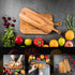 Set 2 Packs Wood Cutting Board with Handle for Kitchen Large and Small Long Acacia Wooden Kitchen Cutting Boards