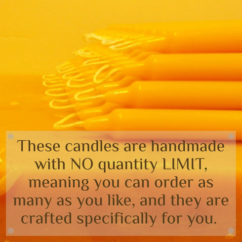 100% Pure Beeswax Candles, Set of 6, 8-Hour Organic Hand Made, 8 Inches Tall