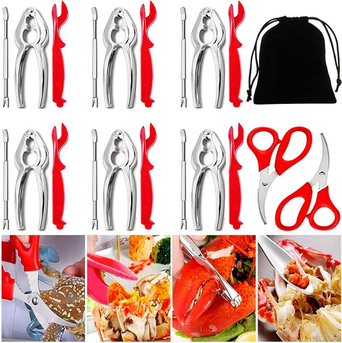 YWHWXB 21 Pcs Seafood Tool Set, Crab Crackers And Tools Set, Include 6